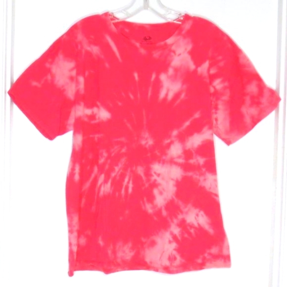 Hand Crafted Other - New Upcycled Shirt Reverse Tie Dye Duo Pink Stretch Cotton Comfy Unisex Size L